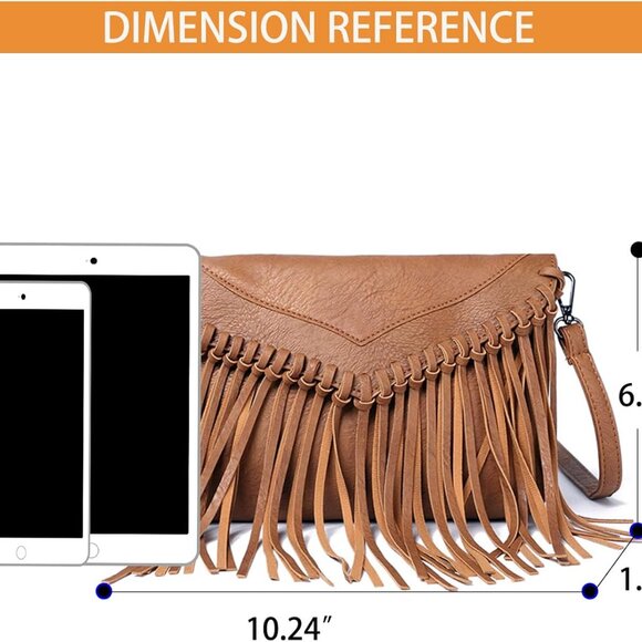 Fringe Hobo Bags Crossbody Bag Fringe Purse for Women - Picture 7 of 7